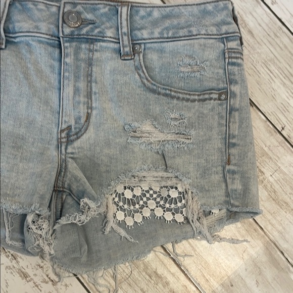 American Eagle Outfitters Super Stretch Shortie Distressed Denim Women Shorts 6 - Picture 4 of 12